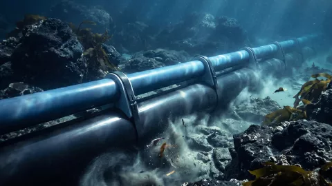 Pipes underwater